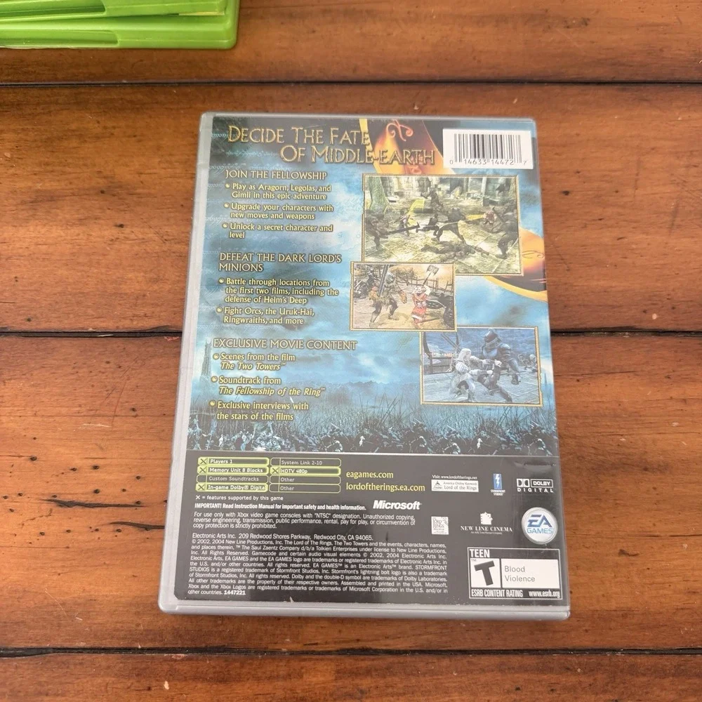 The Lord of the Rings: The Two Towers Original‎ Xbox CIB Tested
